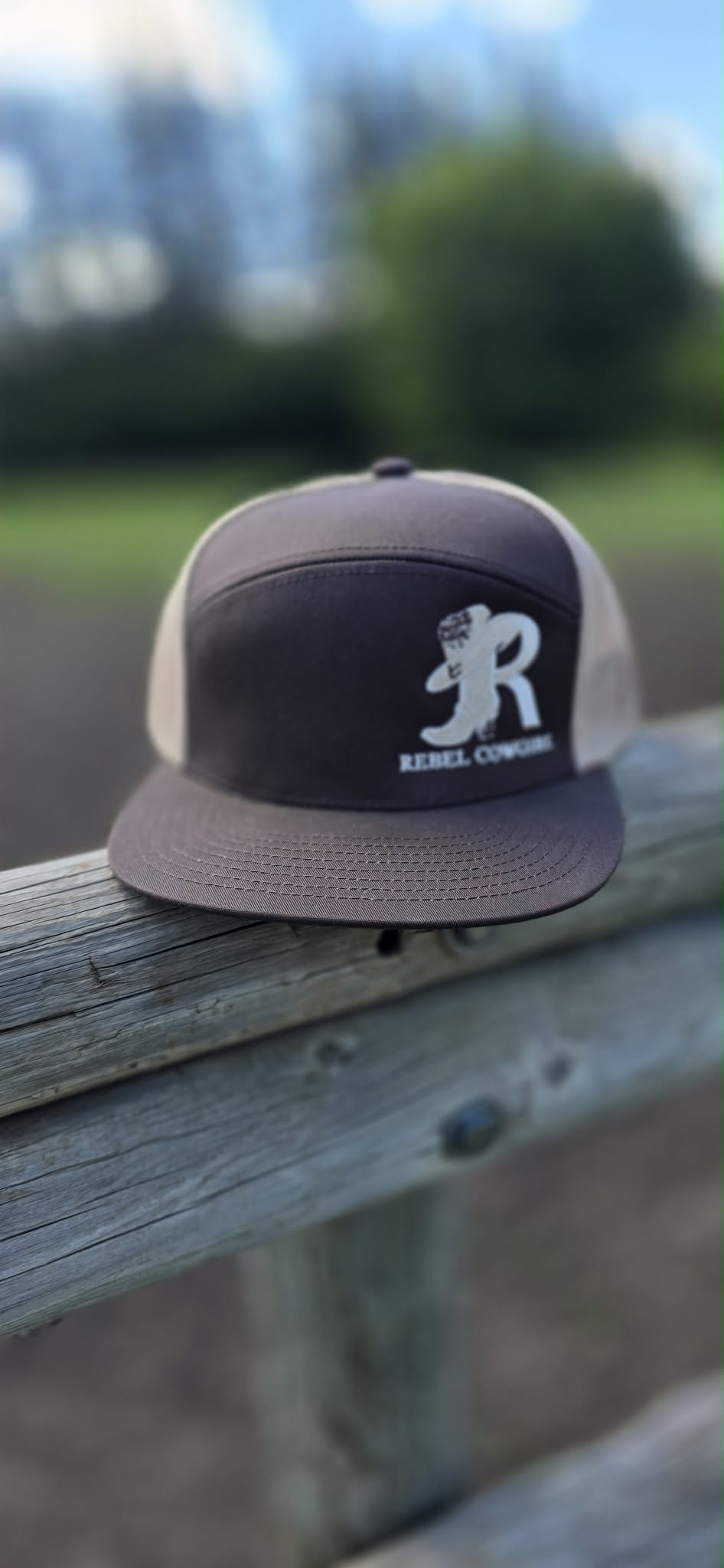 Rebel Cowgirl Brown & Tan Flat Brim Hat