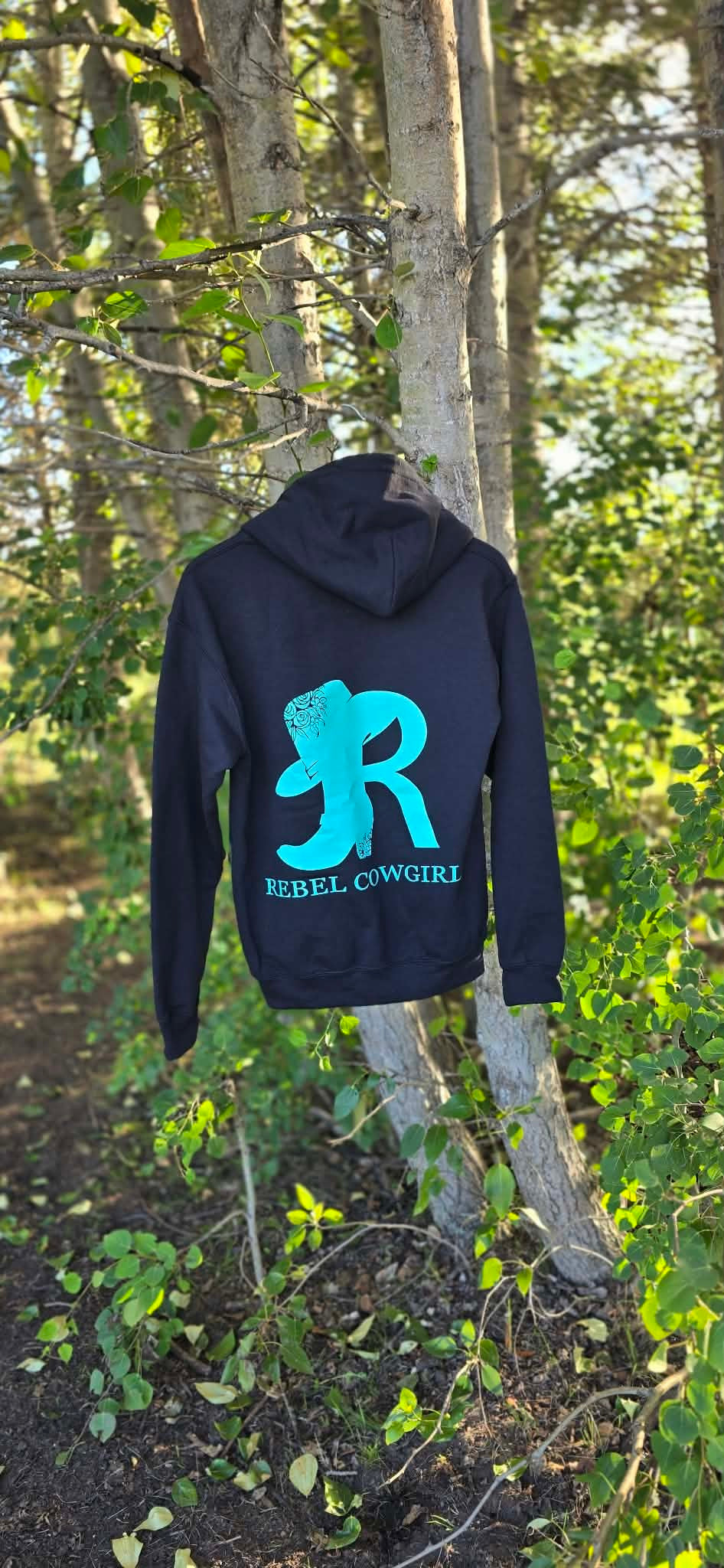Rebel Cowgirl Teal Hoodie