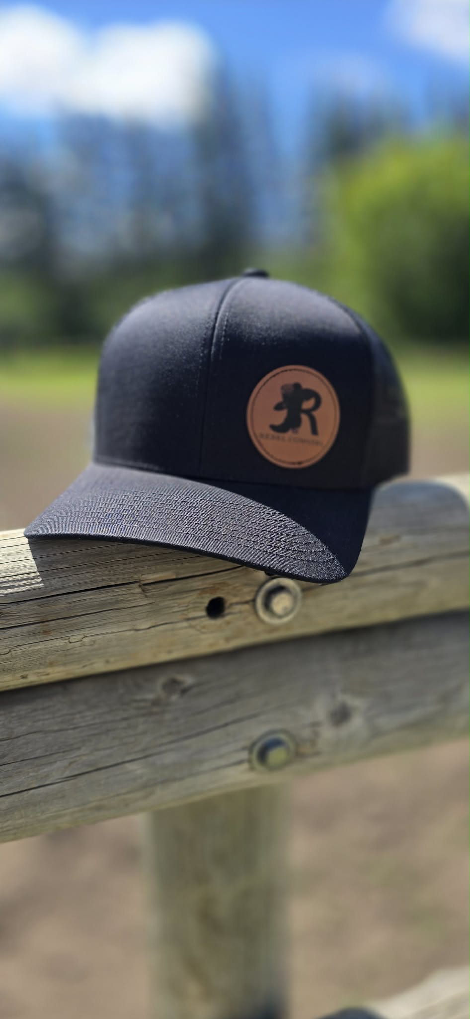 Rebel Cowgirl Leather Patch Ball Cap