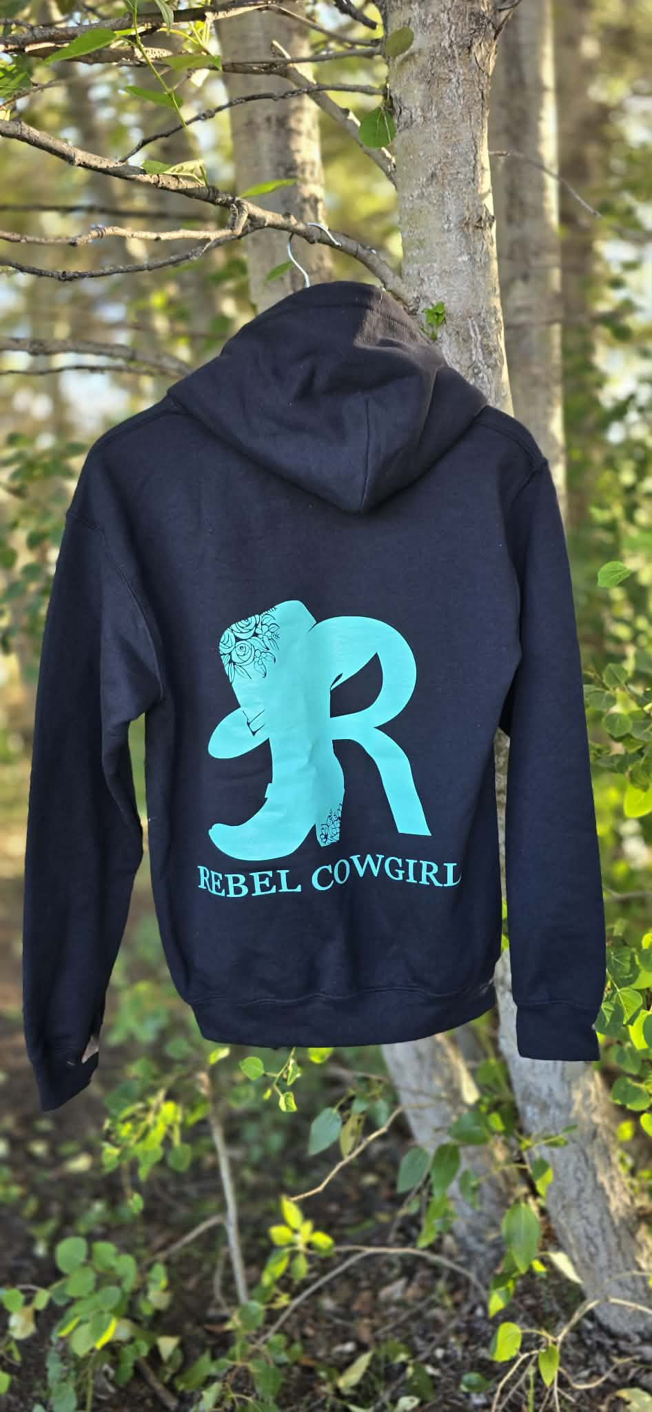 Rebel Cowgirl Teal Hoodie