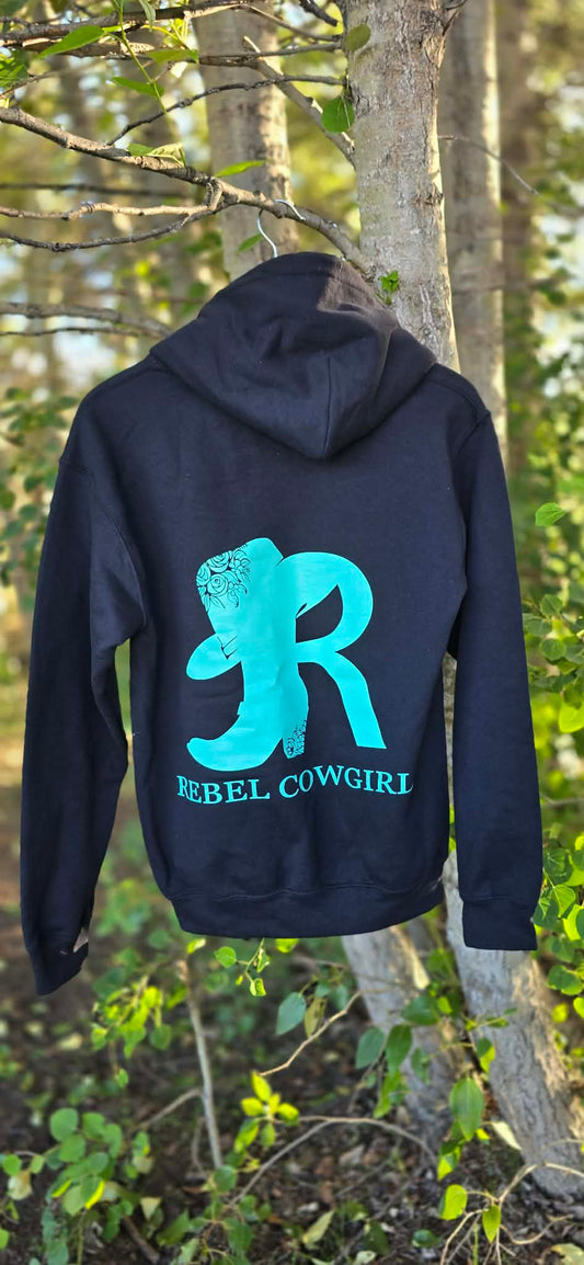 Rebel Cowgirl Teal Hoodie