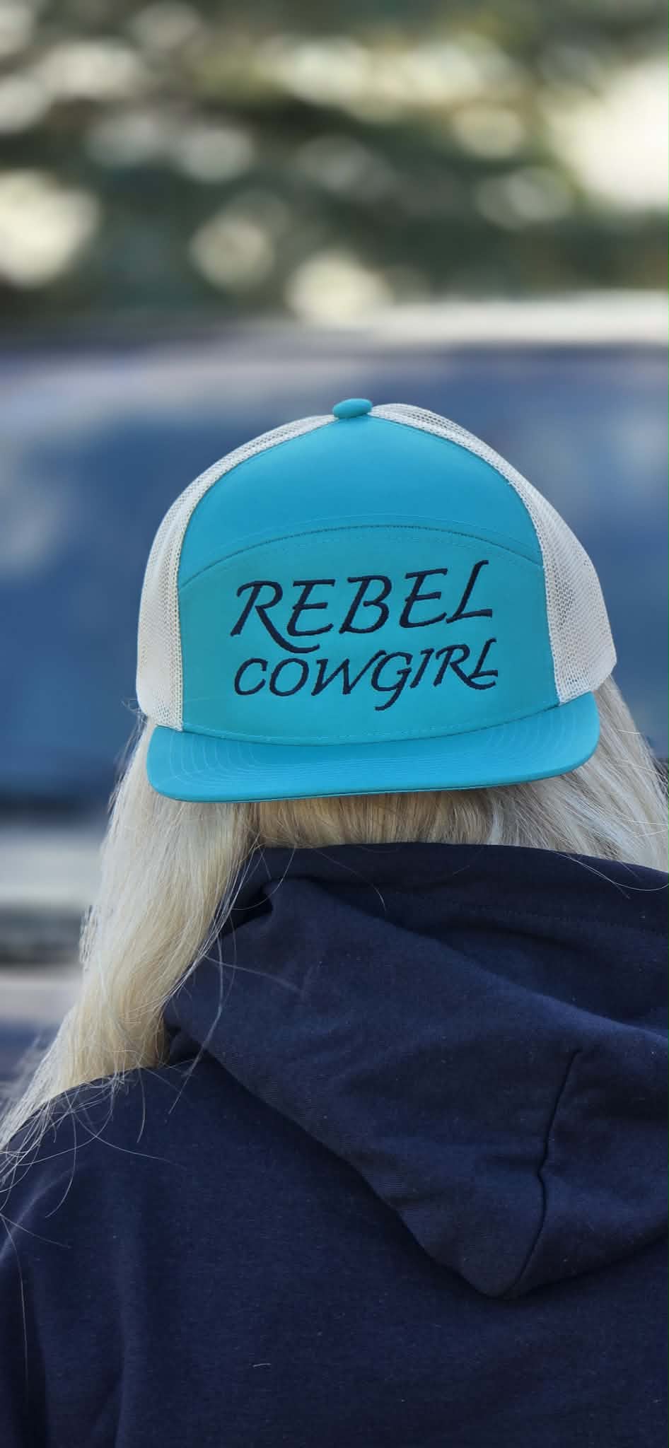 The Teal Rebel Cowgirl Flat Brim Cap
