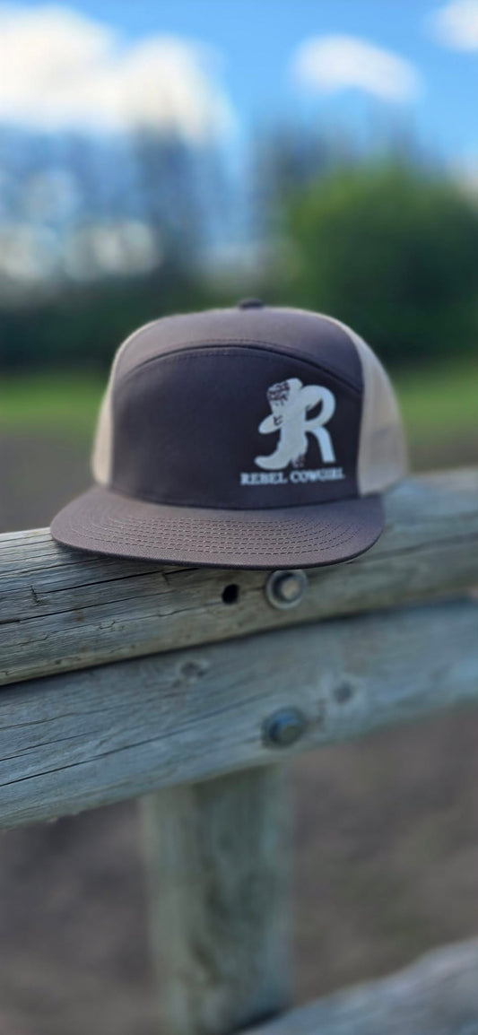 Rebel Cowgirl Brown & Tan Flat Brim Hat